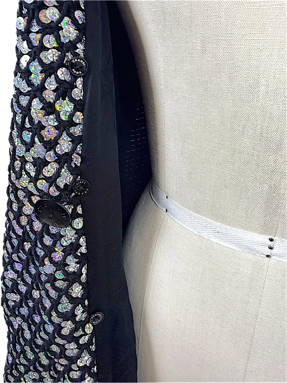 Chanel 10A Black Sequin Trim Jacket | Karl Lagerfeld